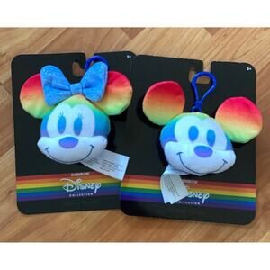 Disney Mickey and Minnie Rainbow Collection Clip on Keychains‎